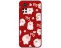 Funda Silicona Líquida Roja para Xiaomi POCO M4 Pro 4G diseño Cerdos Dibujos