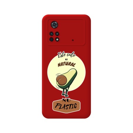 Funda Silicona Líquida Roja para Xiaomi POCO M4 Pro 4G diseño Culo Natural Dibujos