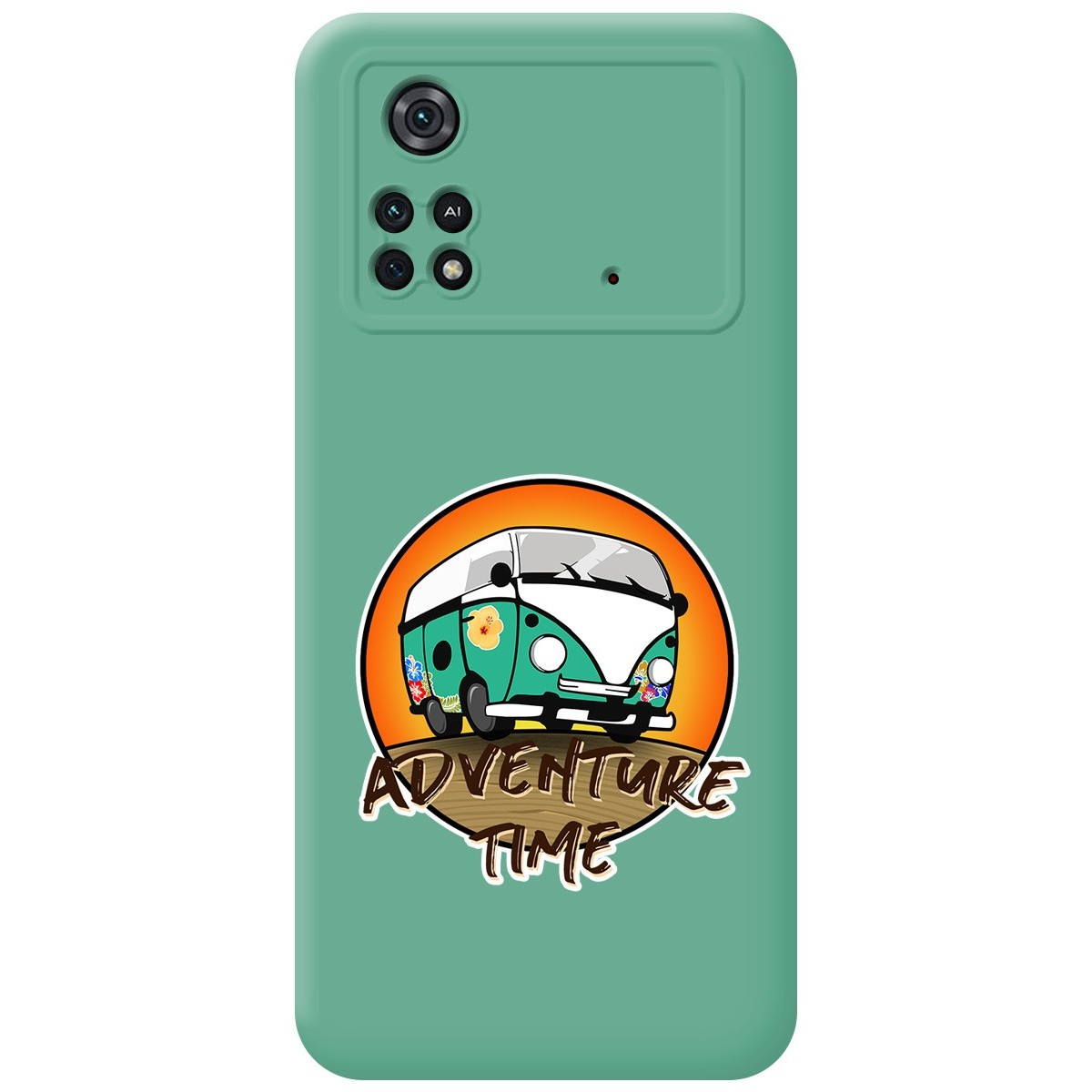 Funda Silicona Líquida Verde para Xiaomi POCO M4 Pro 4G diseño Adventure Time Dibujos