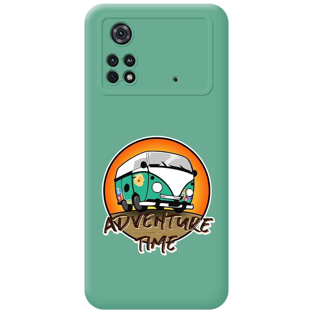 Funda Silicona Líquida Verde para Xiaomi POCO M4 Pro 4G diseño Adventure Time Dibujos