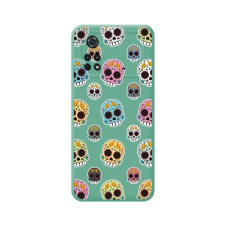 Funda Silicona Líquida Verde para Xiaomi POCO M4 Pro 4G diseño Catrina Dibujos