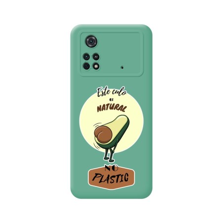 Funda Silicona Líquida Verde para Xiaomi POCO M4 Pro 4G diseño Culo Natural Dibujos
