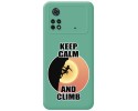 Funda Silicona Líquida Verde para Xiaomi POCO M4 Pro 4G diseño Mujer Escalada Dibujos