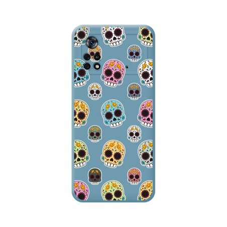 Funda Silicona Líquida Azul para Xiaomi POCO X4 Pro 5G diseño Catrina Dibujos