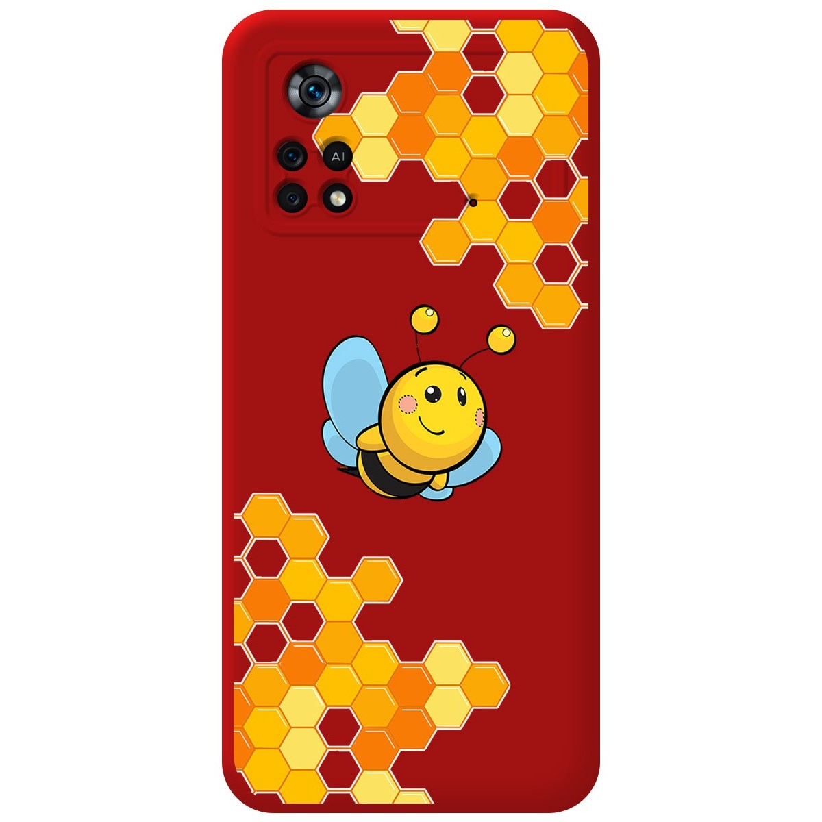 Funda Silicona Líquida Roja para Xiaomi POCO X4 Pro 5G diseño Abeja Dibujos