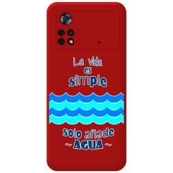 Funda Silicona Líquida Roja para Xiaomi POCO X4 Pro 5G diseño Agua Dibujos