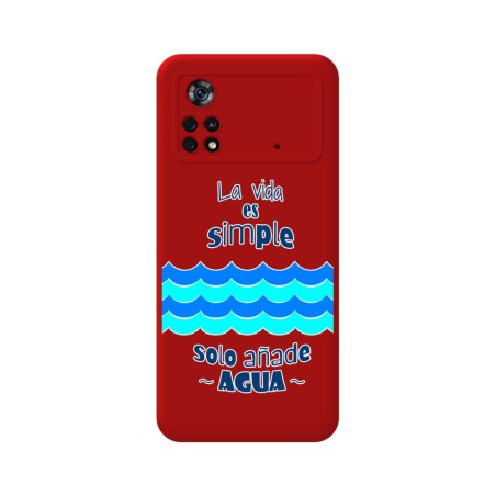 Funda Silicona Líquida Roja para Xiaomi POCO X4 Pro 5G diseño Agua Dibujos