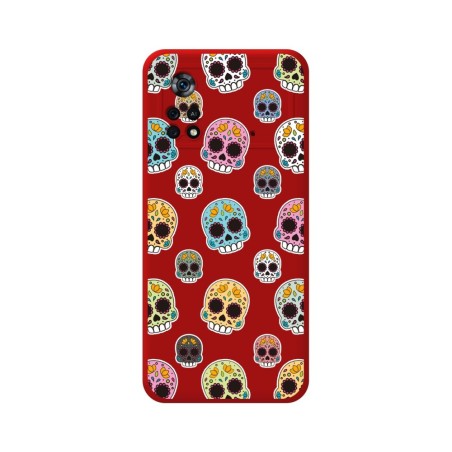 Funda Silicona Líquida Roja para Xiaomi POCO X4 Pro 5G diseño Catrina Dibujos
