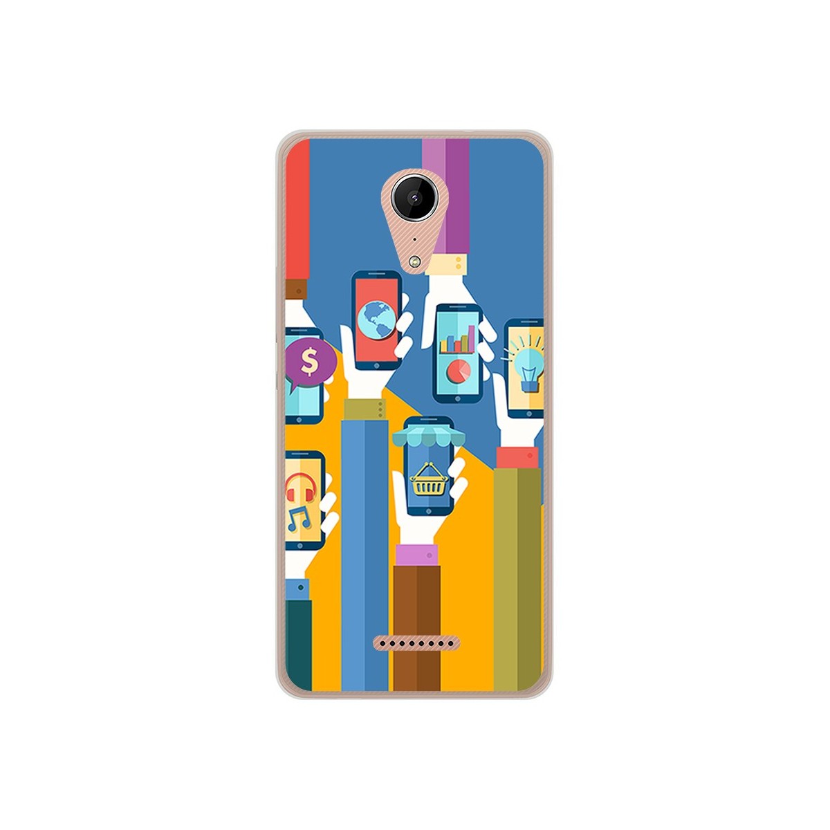 Funda Gel Tpu para Wiko Tommy2 Diseño Apps Dibujos