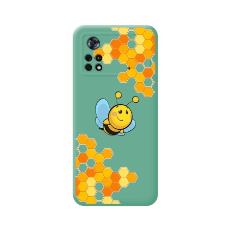 Funda Silicona Líquida Verde para Xiaomi POCO X4 Pro 5G diseño Abeja Dibujos