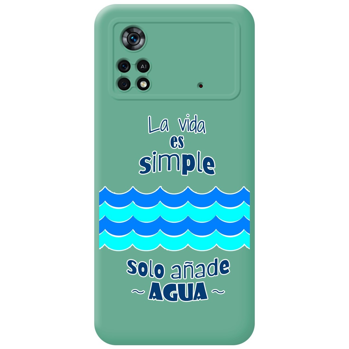 Funda Silicona Líquida Verde para Xiaomi POCO X4 Pro 5G diseño Agua Dibujos