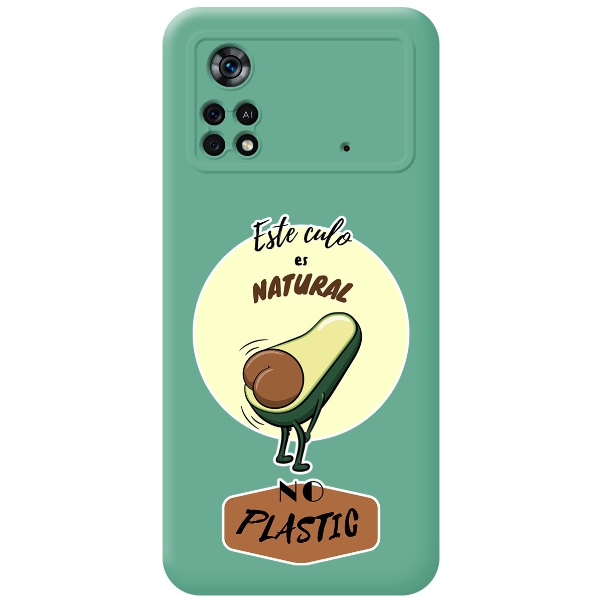 Funda Silicona Líquida Verde para Xiaomi POCO X4 Pro 5G diseño Culo Natural Dibujos