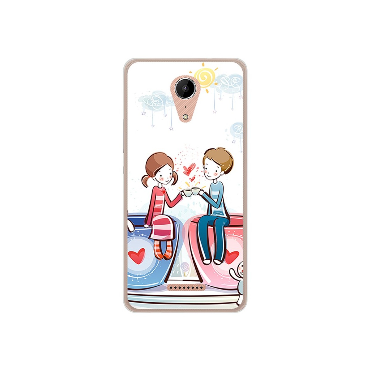 Funda Gel Tpu para Wiko Tommy2 Diseño Cafe Dibujos
