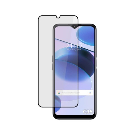 Protector Cristal Templado Completo 5D Full Glue Negro para Realme C35 Vidrio