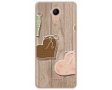 Funda Gel Tpu para Wiko Tommy2 Diseño Corazones Madera Dibujos