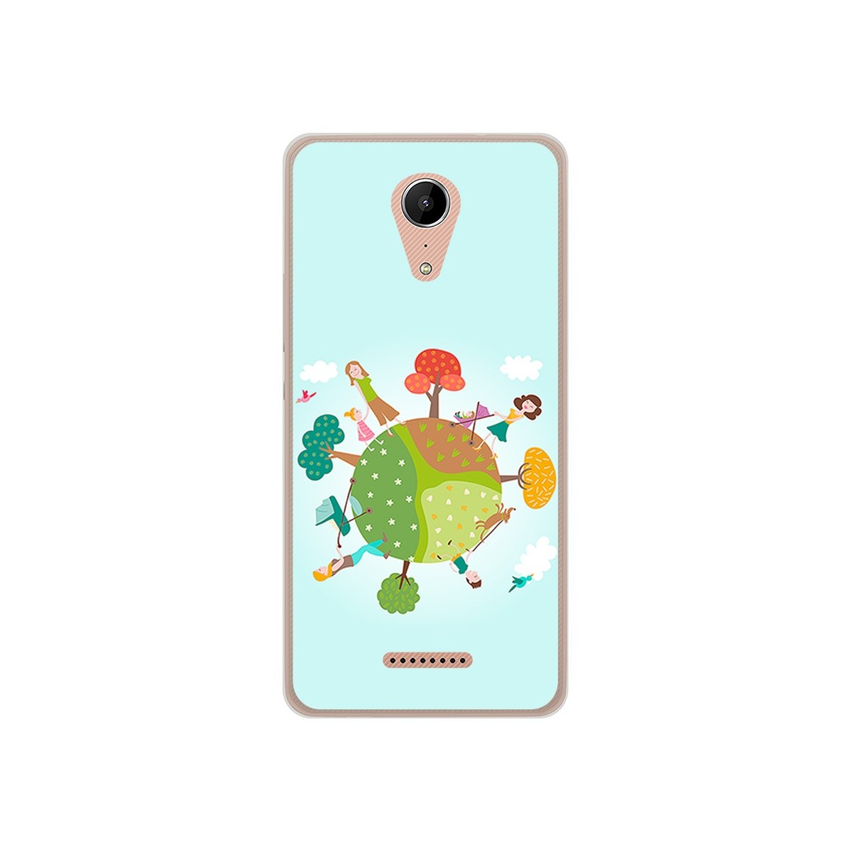 Funda Gel Tpu para Wiko Tommy2 Diseño Familia Dibujos