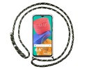 Funda Colgante Transparente para Samsung Galaxy M33 5G con Cordon Verde / Dorado