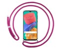 Funda Colgante Transparente para Samsung Galaxy M33 5G con Cordon Rosa Fucsia