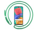 Funda Colgante Transparente para Samsung Galaxy M33 5G con Cordon Verde Agua