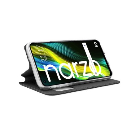 Funda Libro Soporte con Ventana para Realme Narzo 50 Color Negra