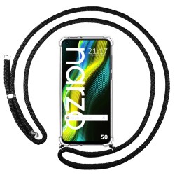 Funda Colgante Transparente para Realme Narzo 50 con Cordon Negro