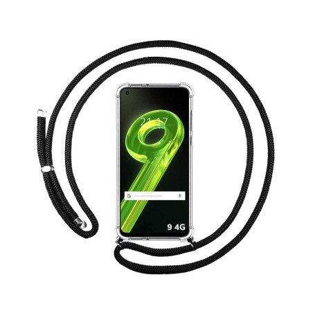 Funda Colgante Transparente para Realme 9 4G con Cordon Negro