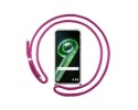 Funda Colgante Transparente para Realme 9 5G con Cordon Rosa Fucsia
