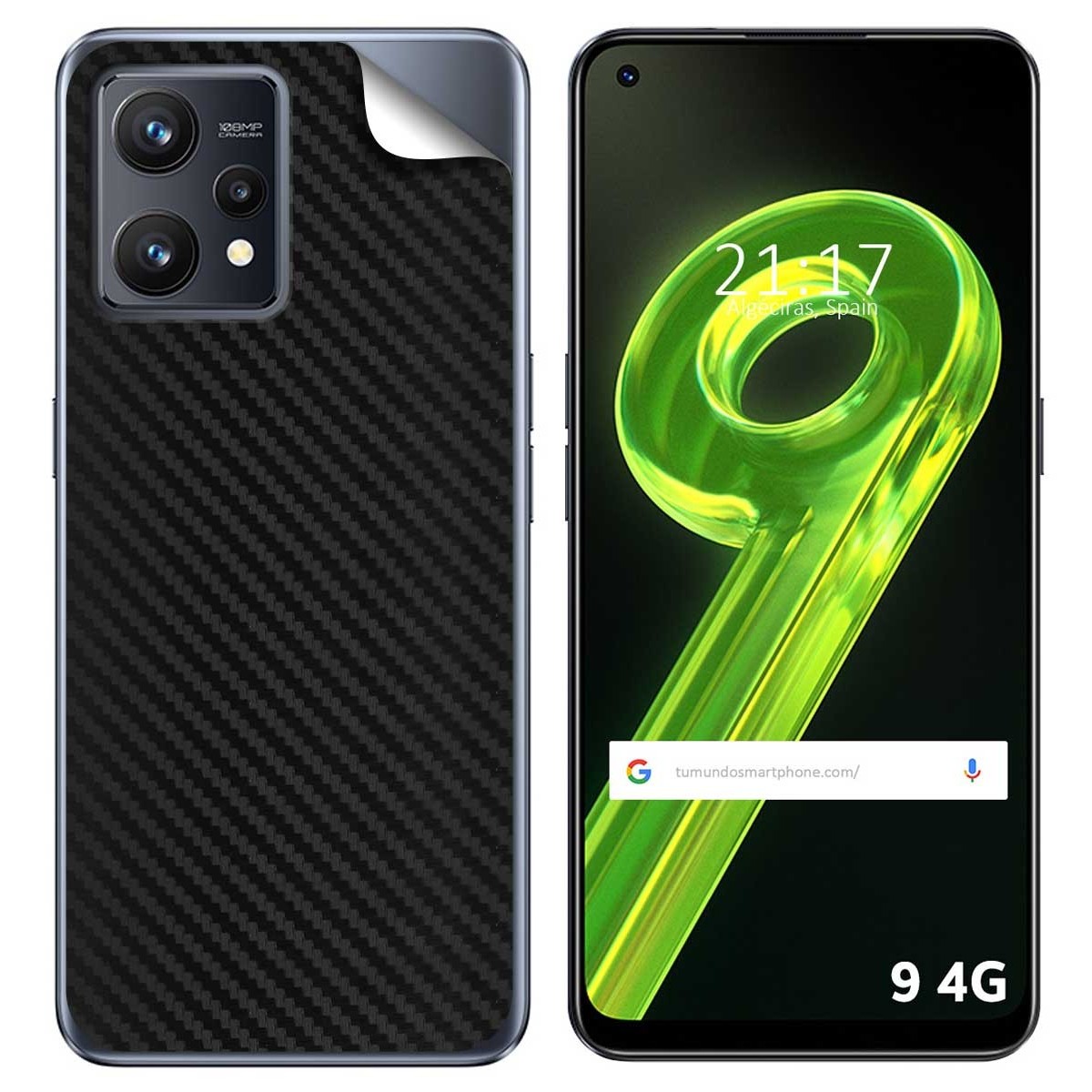 Pegatina Vinilo Autoadhesiva Textura Carbono para Realme 9 4G