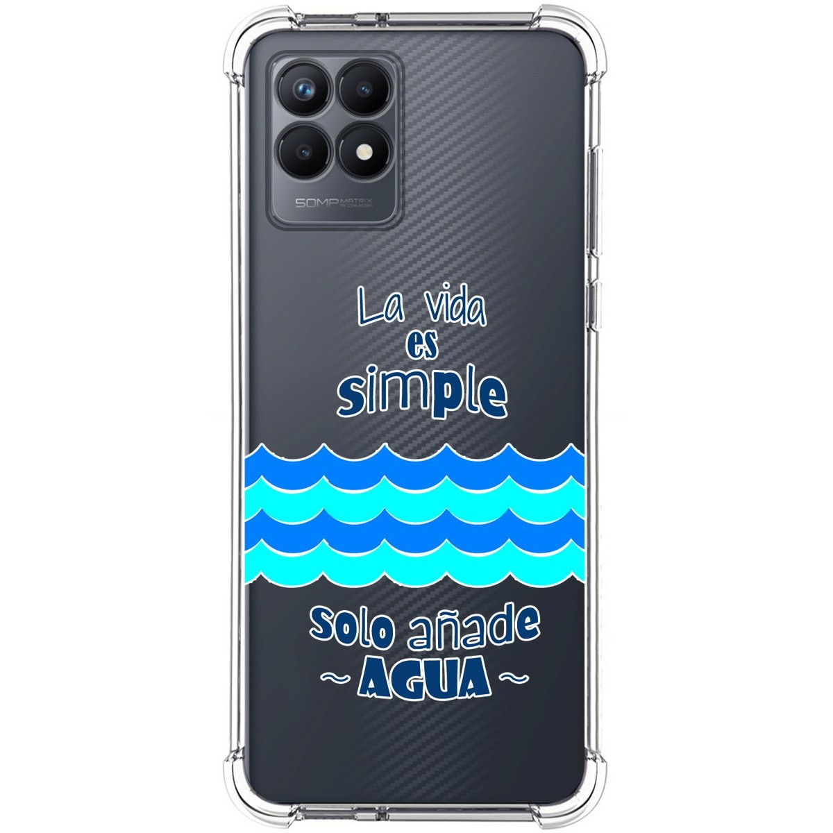 Funda Silicona Antigolpes para Realme Narzo 50 diseño Agua Dibujos
