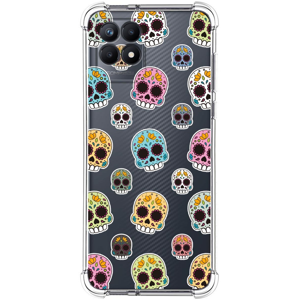 Funda Silicona Antigolpes para Realme Narzo 50 diseño Catrina Dibujos