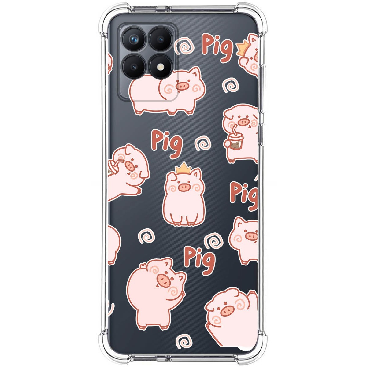 Funda Silicona Antigolpes para Realme Narzo 50 diseño Cerdos Dibujos