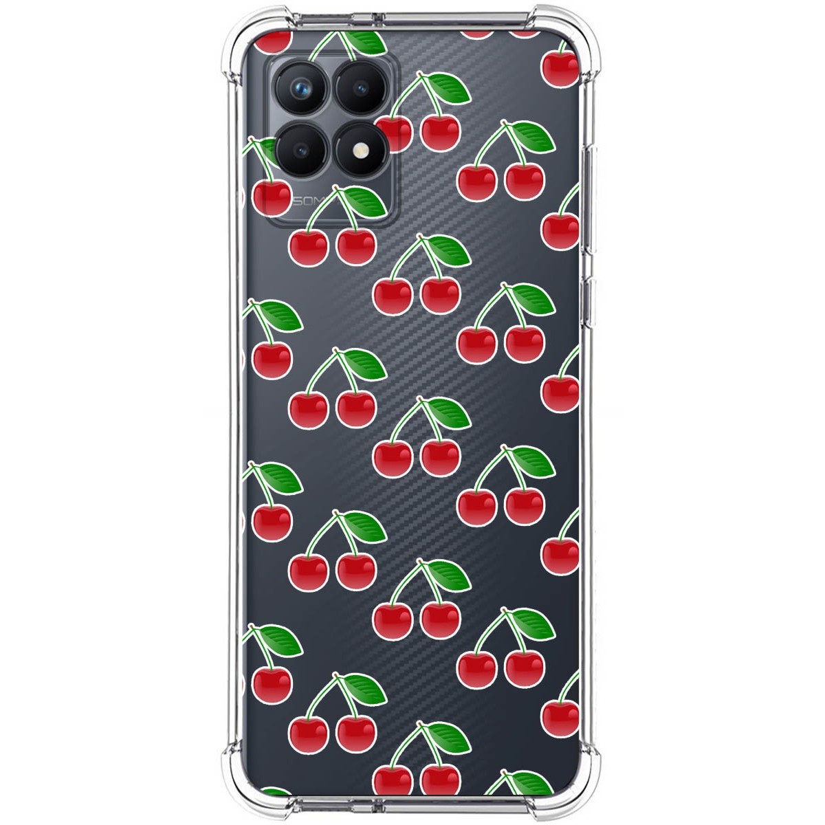 Funda Silicona Antigolpes para Realme Narzo 50 diseño Cerezas Dibujos