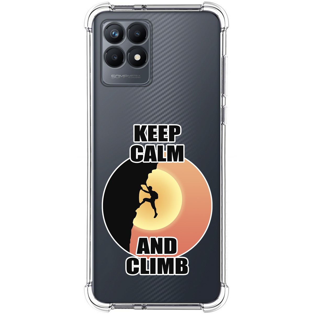 Funda Silicona Antigolpes para Realme Narzo 50 diseño Hombre Escalada Dibujos