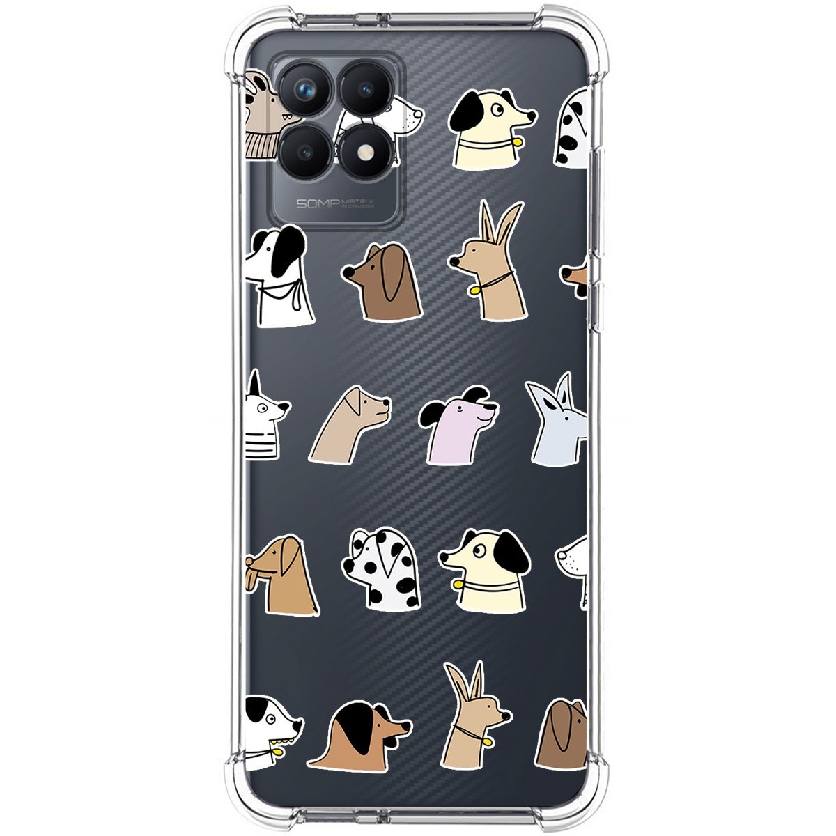 Funda Silicona Antigolpes para Realme Narzo 50 diseño Perros Dibujos