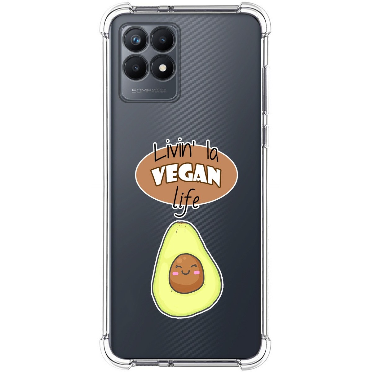Funda Silicona Antigolpes para Realme Narzo 50 diseño Vegan Life Dibujos