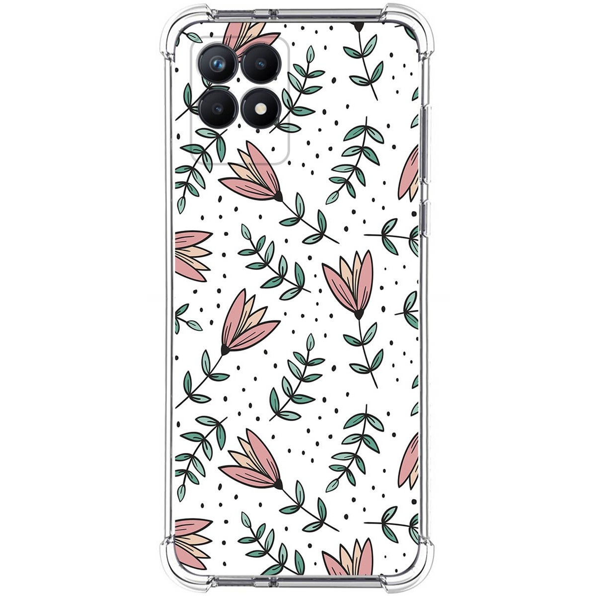 Funda Silicona Antigolpes para Realme Narzo 50 diseño Flores 01 Dibujos