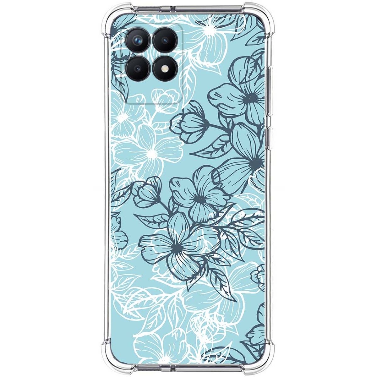 Funda Silicona Antigolpes para Realme Narzo 50 diseño Flores 03 Dibujos