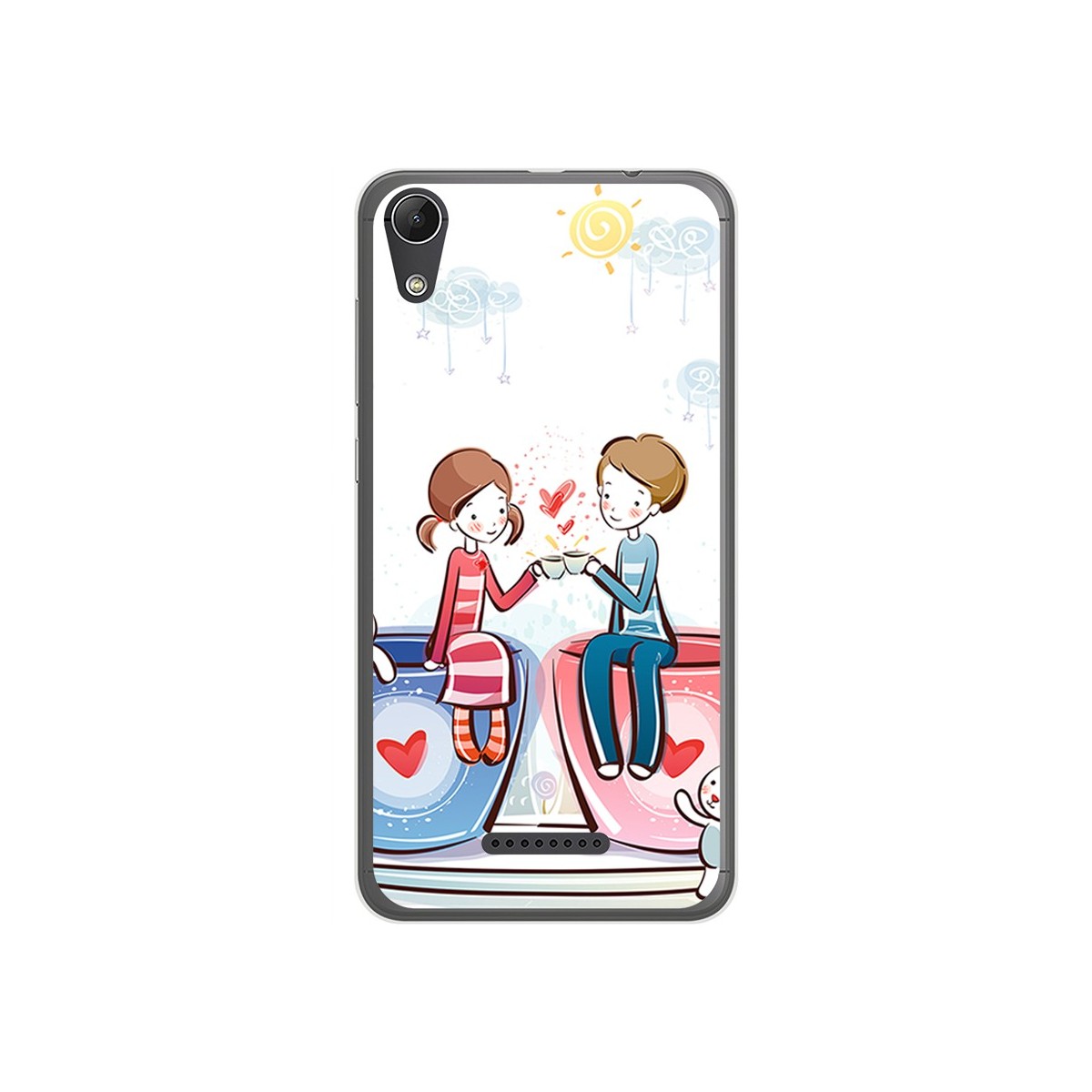 Funda Gel Tpu para Wiko Lenny4 Diseño Cafe Dibujos