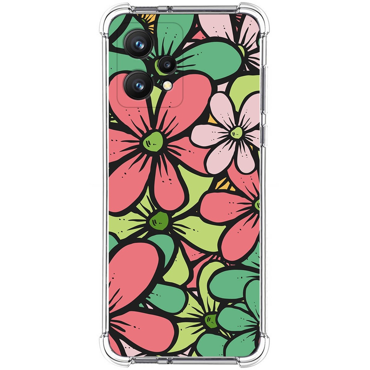 Funda Silicona Antigolpes para Realme 9 4G diseño Flores 02 Dibujos