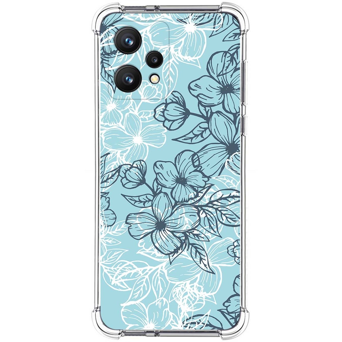 Funda Silicona Antigolpes para Realme 9 4G diseño Flores 03 Dibujos