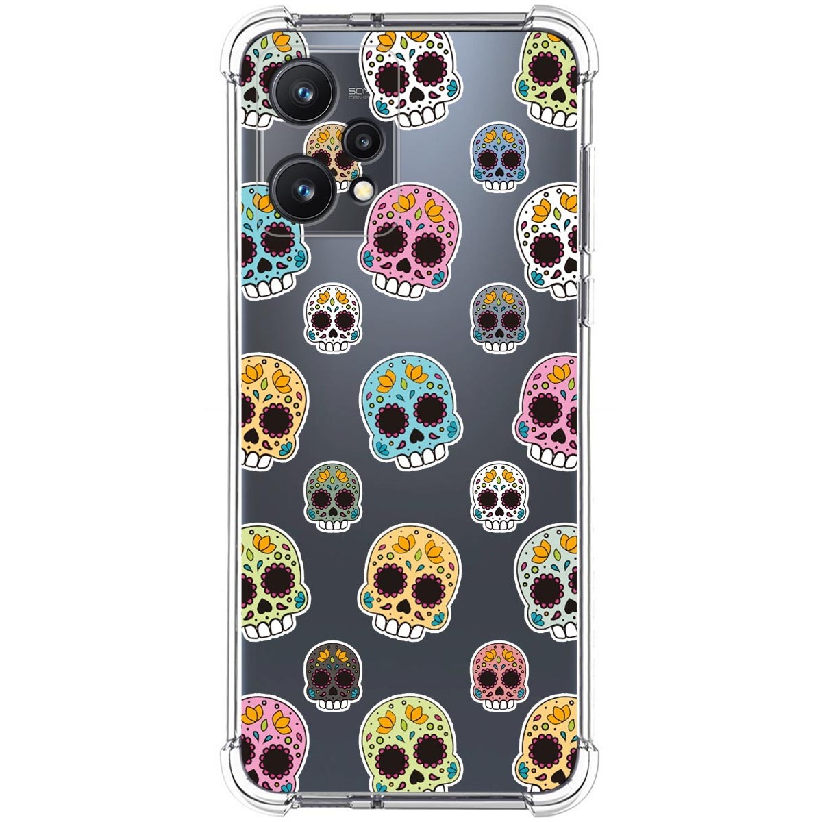 Funda Silicona Antigolpes para Realme 9 5G diseño Catrina Dibujos