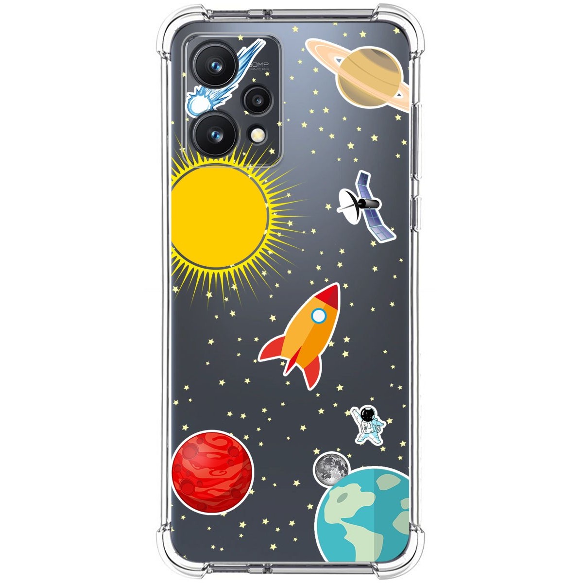 Funda Silicona Antigolpes para Realme 9 5G diseño Espacio Dibujos