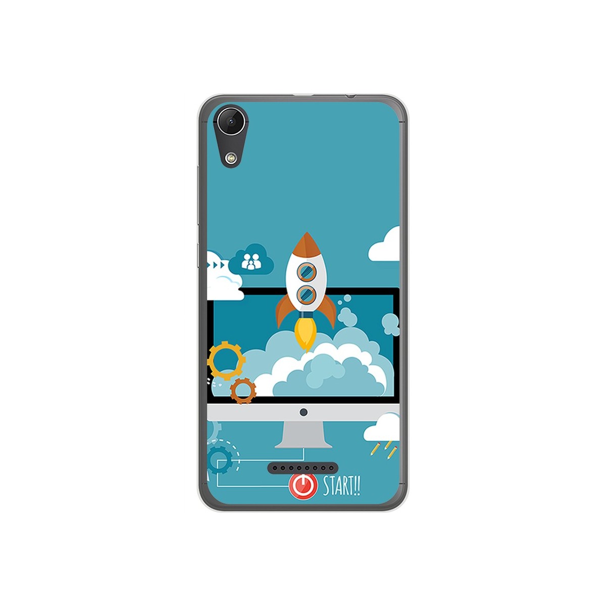 Funda Gel Tpu para Wiko Lenny4 Diseño Cohete Dibujos