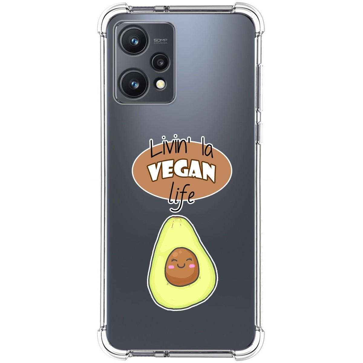 Funda Silicona Antigolpes para Realme 9 5G diseño Vegan Life Dibujos