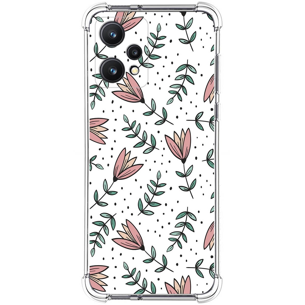 Funda Silicona Antigolpes para Realme 9 5G diseño Flores 01 Dibujos