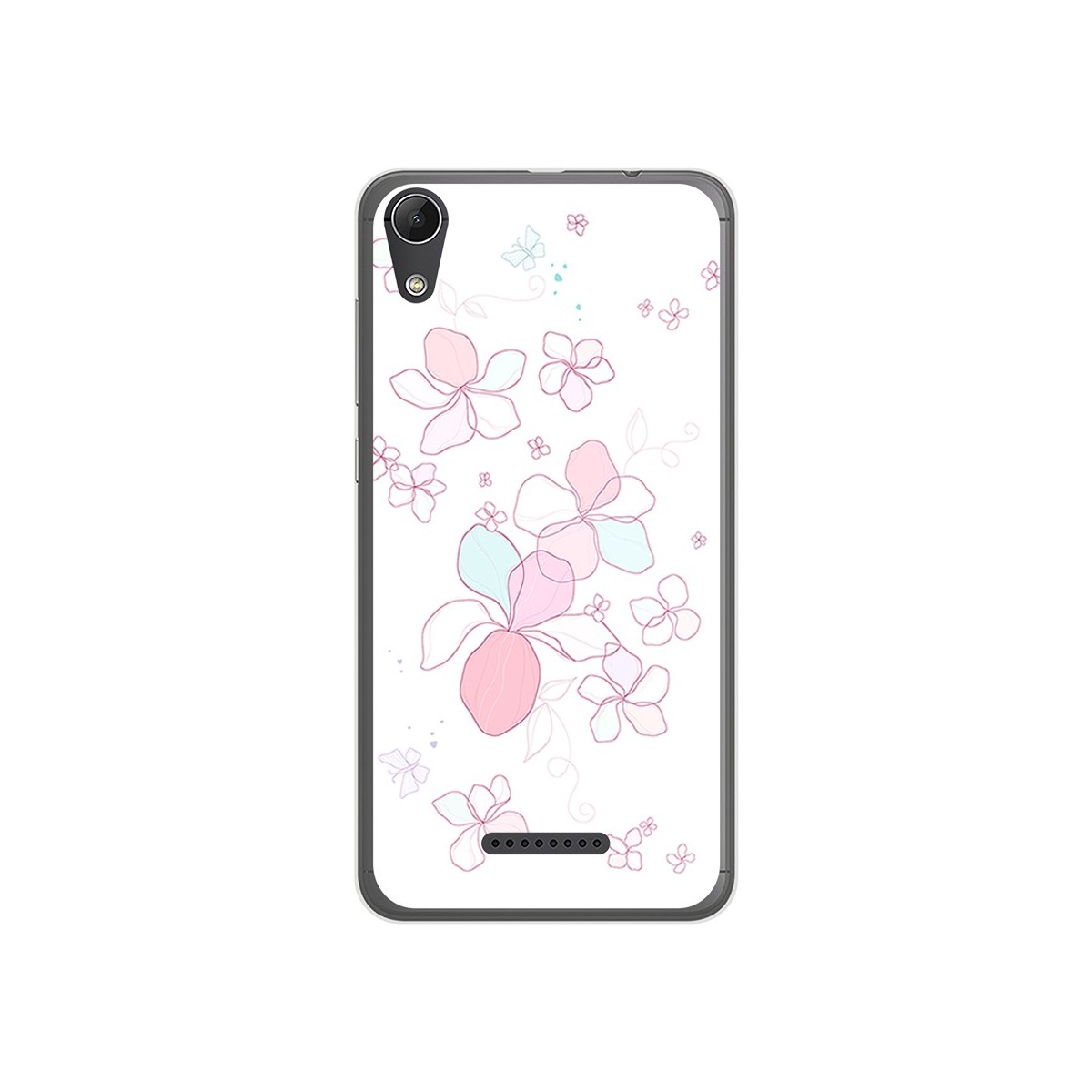Funda Gel Tpu para Wiko Lenny4 Diseño Flores Minimal Dibujos