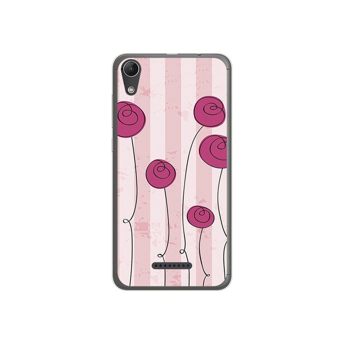 Funda Gel Tpu para Wiko Lenny4 Diseño Flores Vintage Dibujos