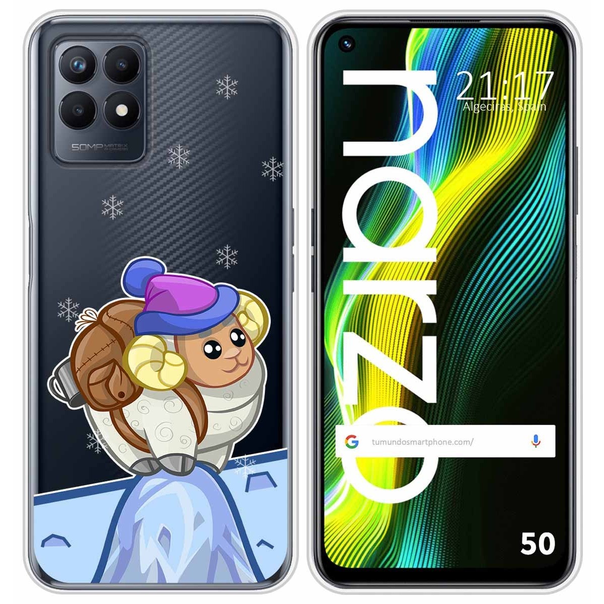 Funda Silicona Transparente para Realme Narzo 50 diseño Cabra Dibujos