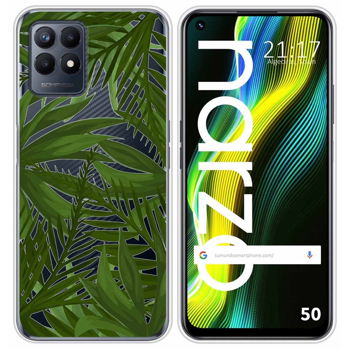 Funda Silicona Transparente para Realme Narzo 50 diseño Jungla Dibujos