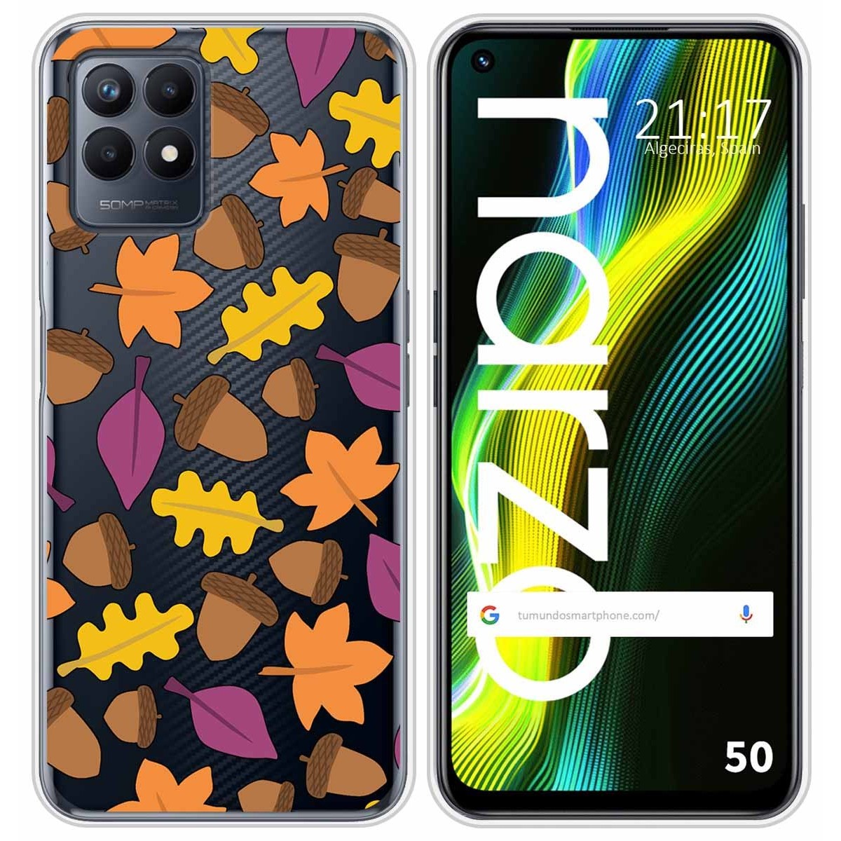 Funda Silicona Transparente para Realme Narzo 50 diseño Otoño Dibujos